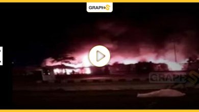 حريق ضخم في أحد أسواق مدينة نصر