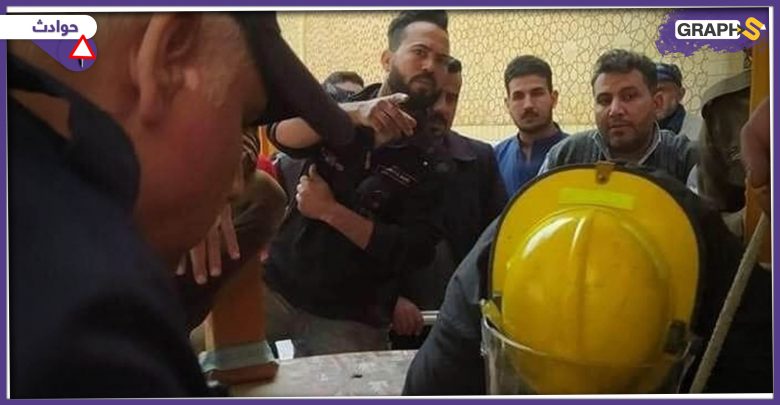 شاهد: إنقاذ عراقي ونجله سقطا في بئر عميقة.. داخل مرقد ديني في بابل