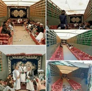 شاهد شاهد.. عريس يمني يحتفل بزفافه بطريقة غريبة