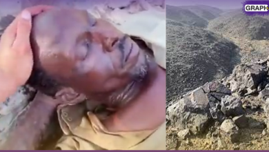 كان على وشك الموت..لحظة مؤثرة لإنقاذ سوداني كان تائهاً وسط الجبال بالسعودية (فيديو)