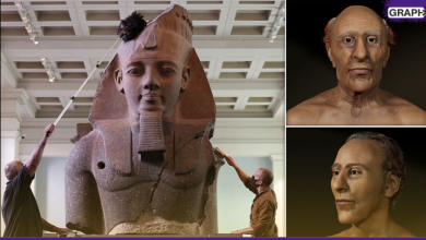 العلماء يعيدون بناء وجه رمسيس الثاني أقوى فرعون في مصر القديمة لأول مـرة نذ 3200 عام