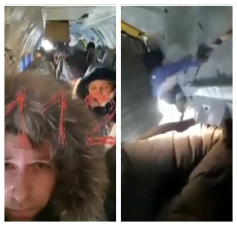 طائرة روسية انفتح بابها بشكل مخيف