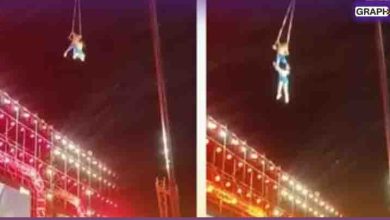 لحظة سقوط فنانة استعراضية صينية من ارتفاع شاهق بسبب زوجها الذي فشل بالتقاطها -فيديو