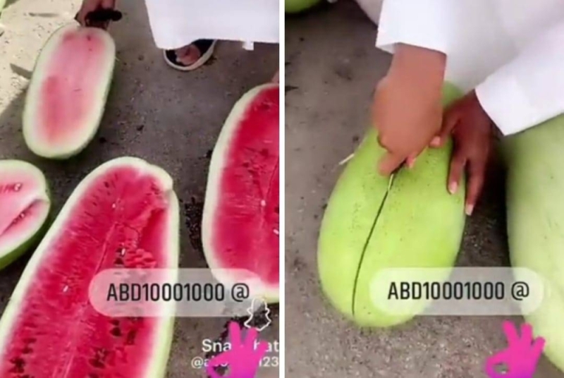 بالفيديو|| بائع سعودي يكشف طريقة معرفة لون البطيخ الأحمر من الداخل قبل فتحها